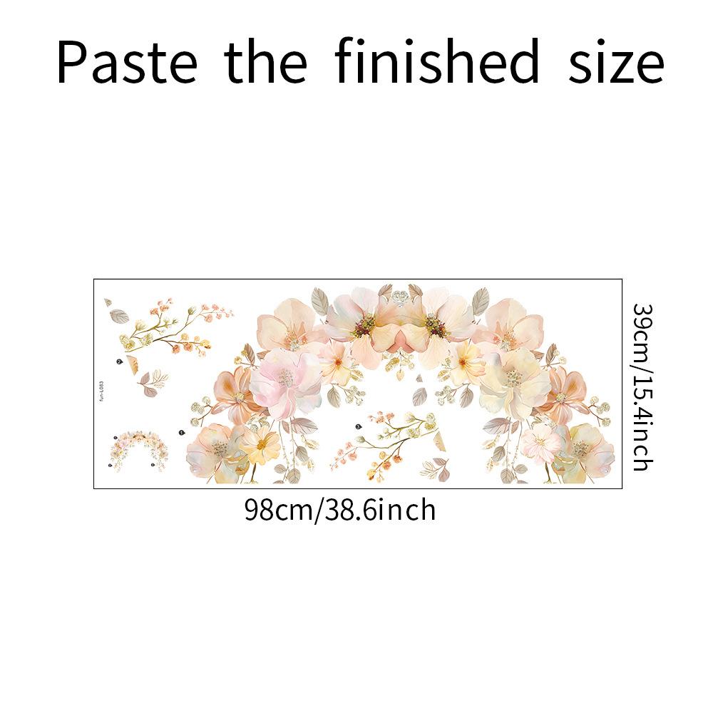 Färsk Akvarell Blomma Blad Väggklistermärke Självhäftande Avtagbar för Sovrum Vardagsrum Bakgrundsvägg Dekoration