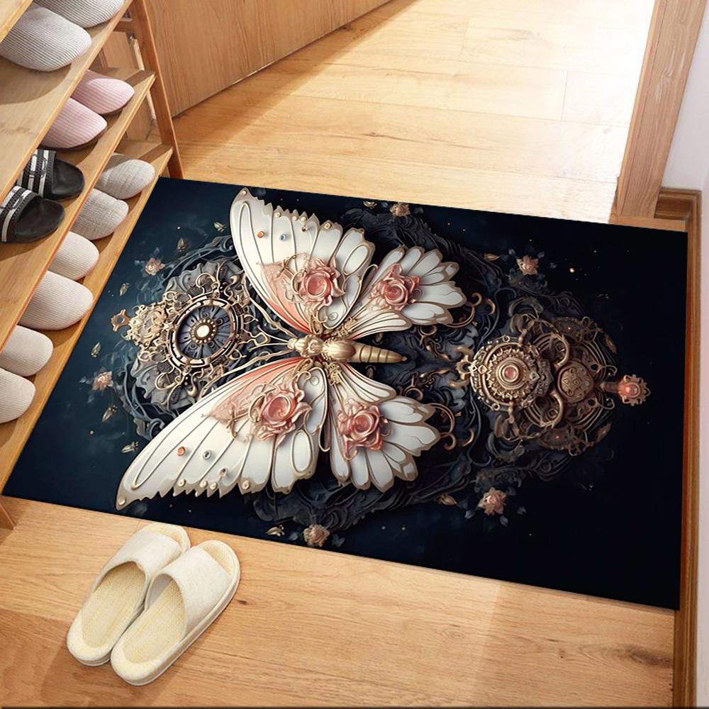 Steampunk Butterfly Fantasy Floor Mats for Living Room, Bedroom and Room Decoration Are Suitable for Gifts.