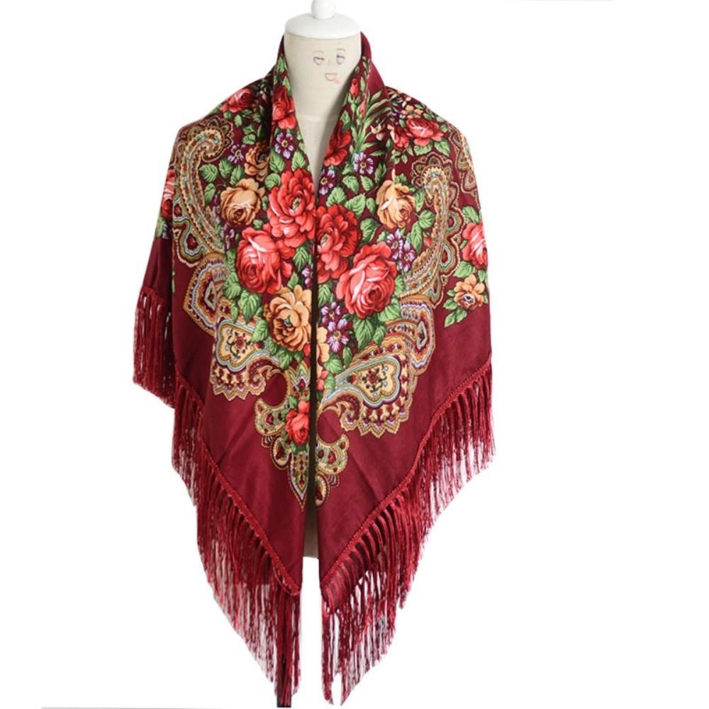 Soft Shawl Scarf Tassel Fringe Tassel Scarf Fashion Floral Scarf Women Style 8