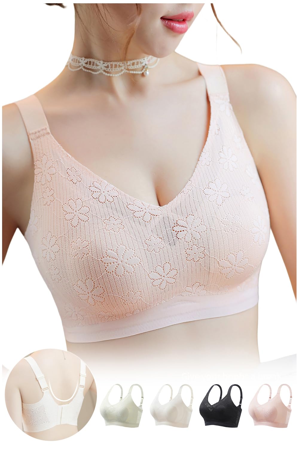 

Veimia Бюстгальтер 3см и Регулируется Сбоку Предотвращает Создает Красивую Грудь Высокий Топ Кимоно Тонкий Утягивающий Грудь [Подушечки 0,2см Zero-Touch, Прибл.]. Меньший]