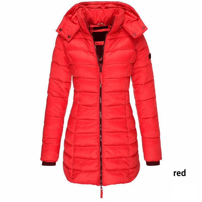 Womens Warm Winter Collar Hooded Long Coat Zipper Jacket Outwear Parka