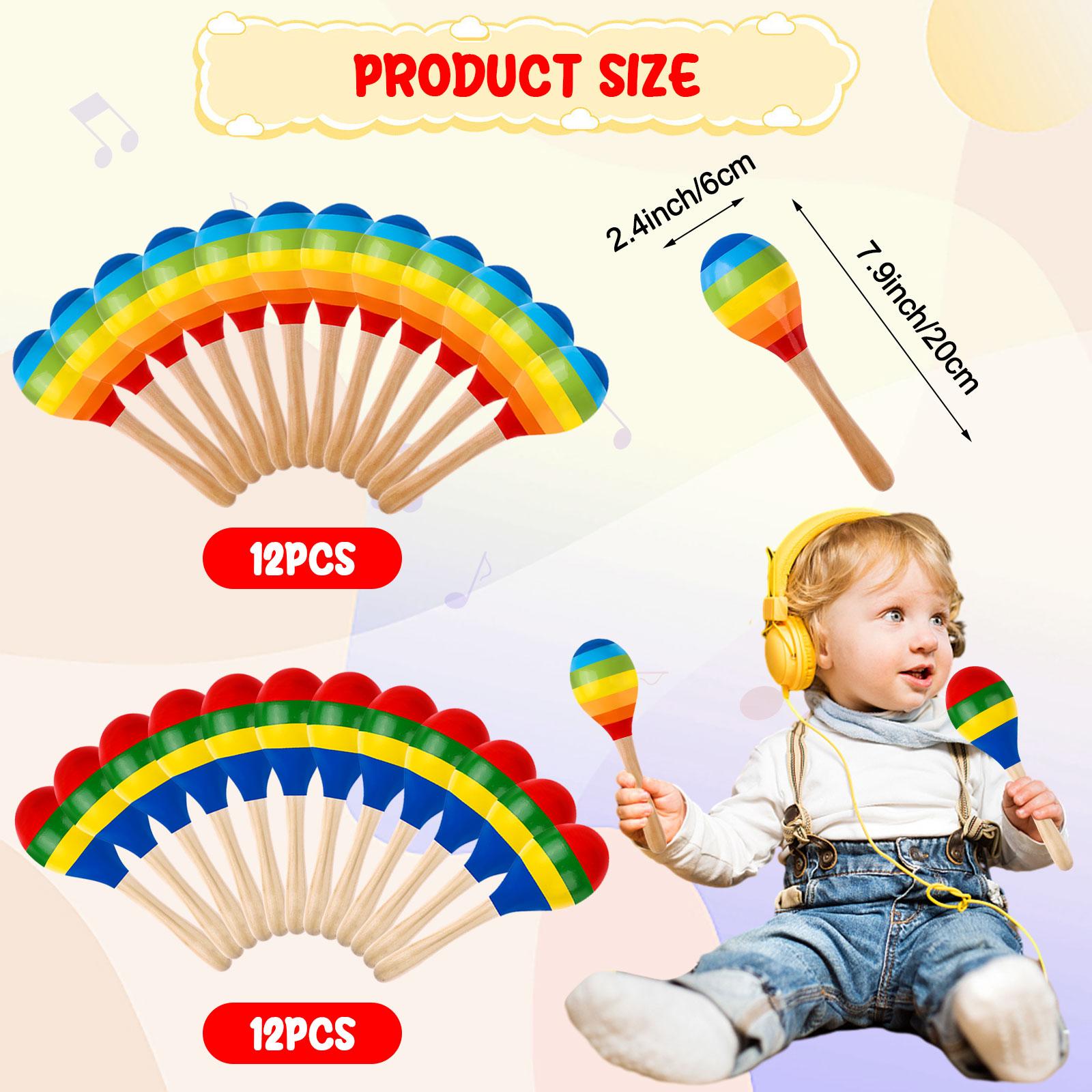 24 шт. 7,9 дюйма маракасы ручные ударные погремушки деревянные концертные маракасы румба шейкеры погремушка ручные ударные мексиканские деревянные маракасы 1