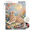Pearl Painting DIY Kit Frameless Tiger Canvas Shiny Bead Art Creative Craft for Bedroom Living Room Decor