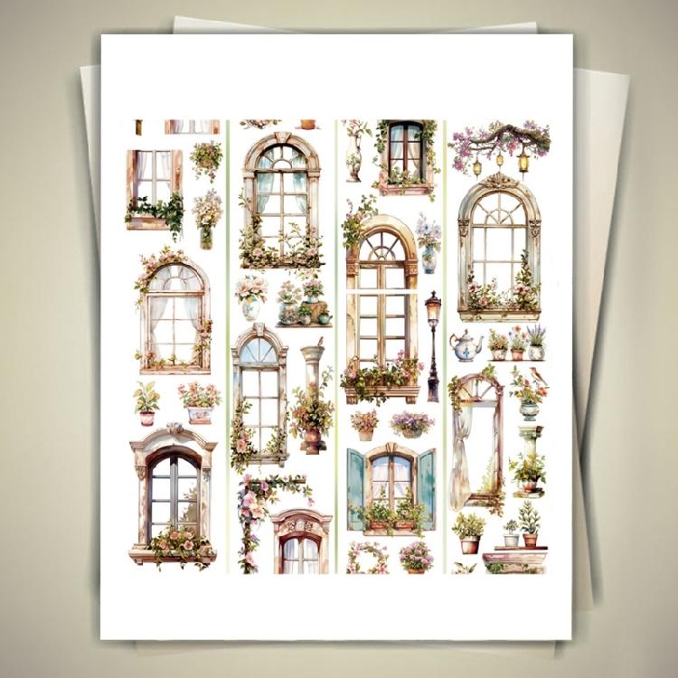 Flower Decorative Tape Water Resistant PET Tape Aesthetic Scrapbooking Tape for Journal Photo Album Planner Wrapping