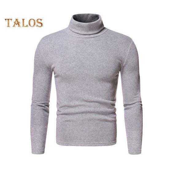 Spring Autumn Men Fitness Top Slim Fit High Collar Stretchy Long Sleeves Solid Color Pullover Fitness Sport Top Winter Bottoming Clothes