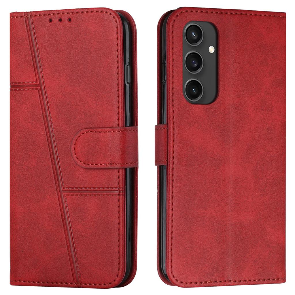 For Samsung Galaxy S24 FE Case Leather Phone Cover Stand Card Holder Slots Wrist Strap