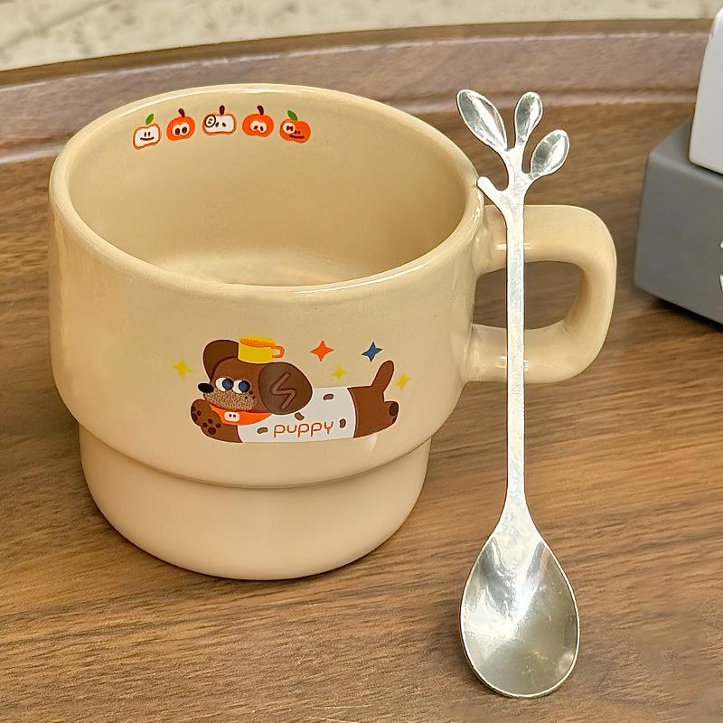 

Cartoon Puppy Breakfast Coffee Cup Ceramic Cup Ins Style High Quality Mug Souvenir Gift Cup 201-300ml