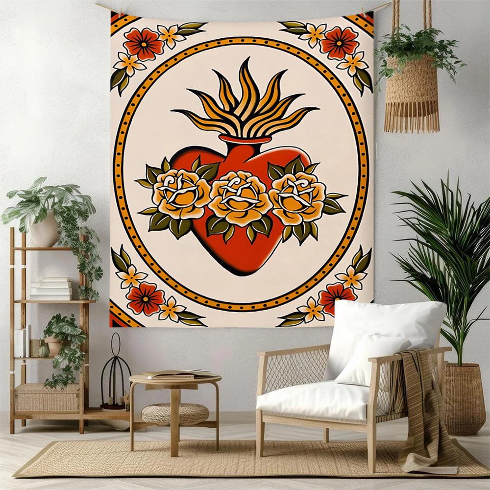 Tattoo Style Wall Decor Tapestry Art For Pet Memorial Birthdaywedding Party Backdrop Family Gift