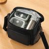 Oxford Cloth Portable Foldable Lunch Bag with Handle and Shoulder Strap Insulated Cooler Bag for Outdoor Work Travel and School Use