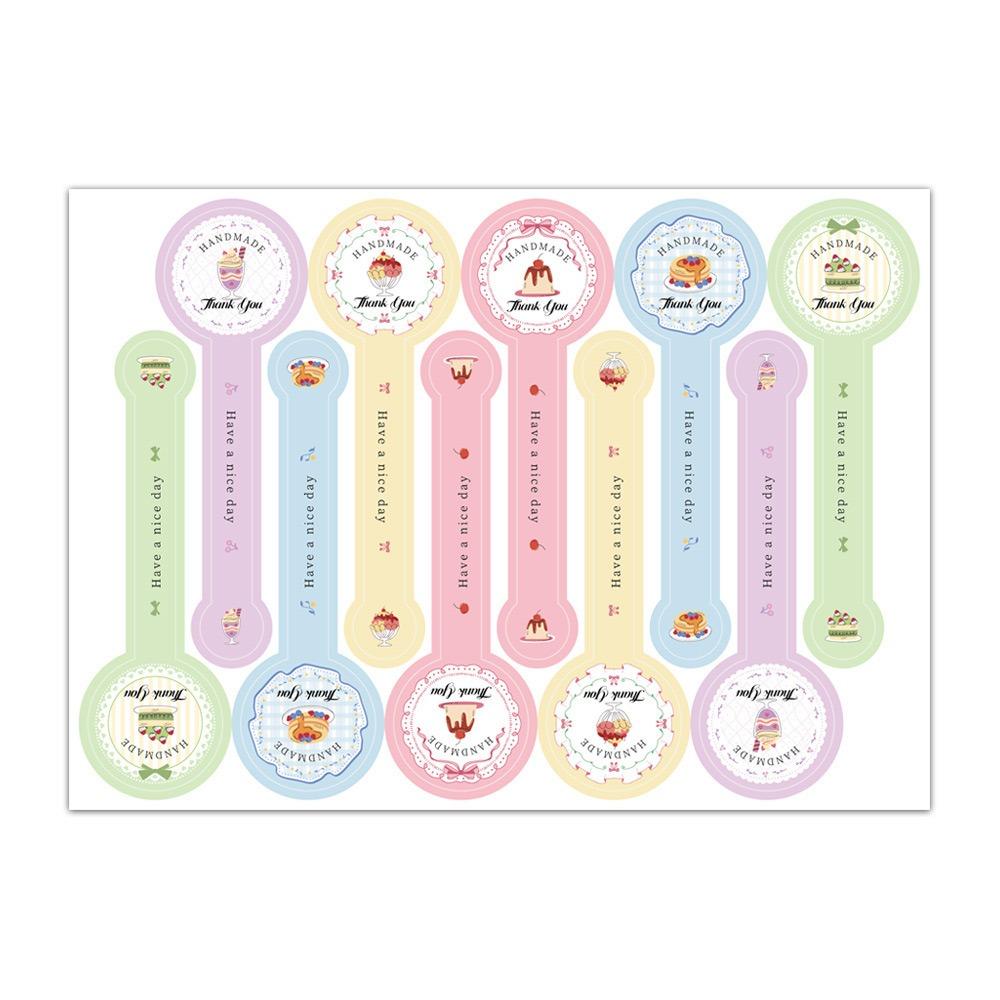 100PCS Thank You Seal Stickers Multicolor Handmade Long Strip Label DIY Accessories Self-adhesive Adhesive Sealing Sticker