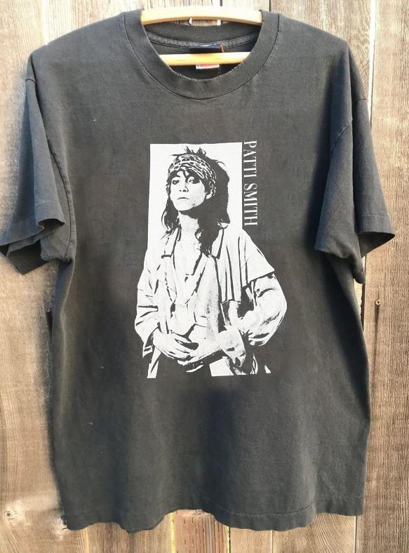 Vtg PATTI SMITH rock music charcoal short sleeve tshirt QT6880 Unisex T-Shirt L