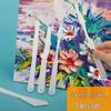 5-Piece Student Art Scraper Set: Plastic Handle Palette Knives for Oil, Gouache, and Acrylic Painting
