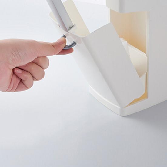 Narrow Trash Can Bathroom Toilet Brush Waste Bin Bucket Garbage Bag Dispenser