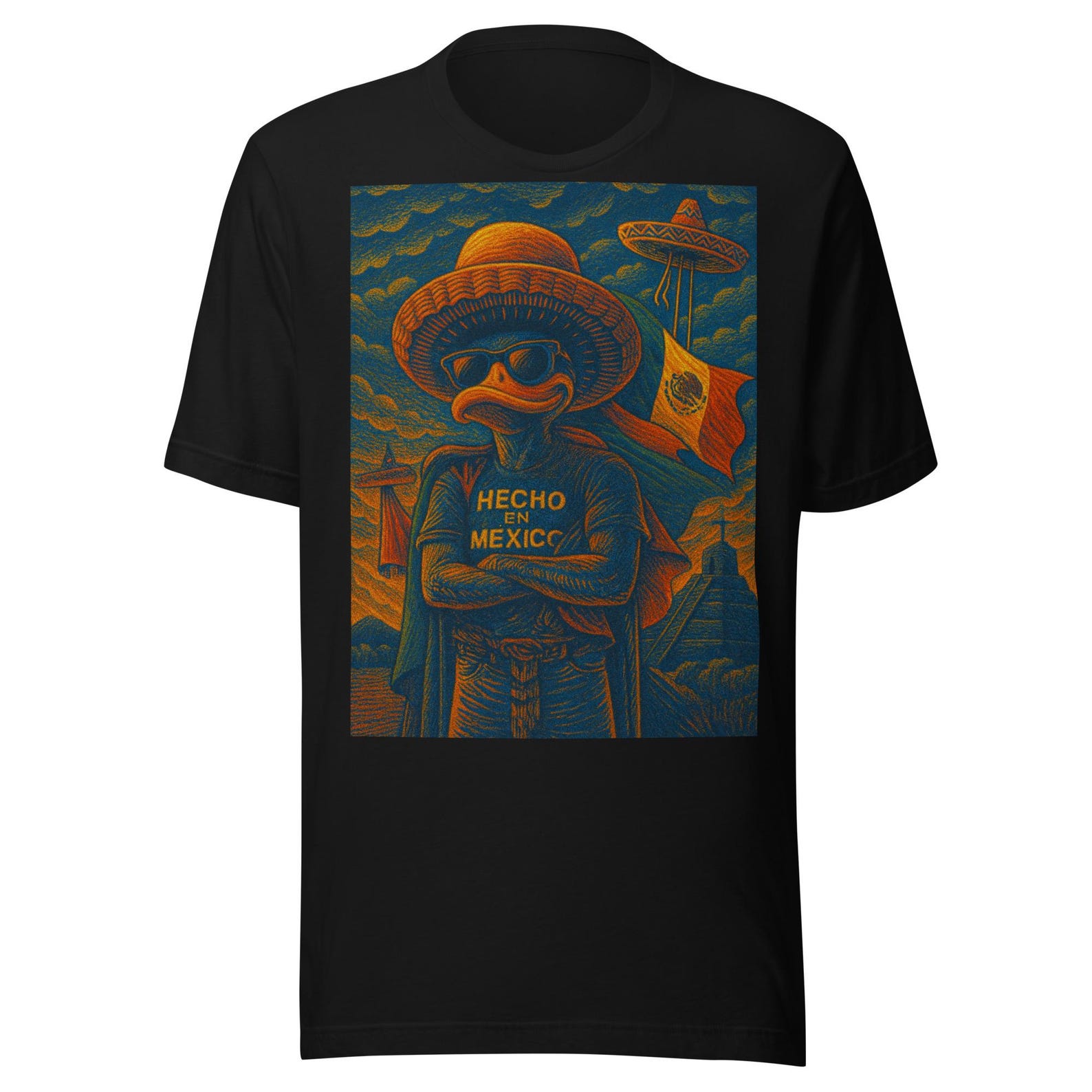 Aztec Hecho en Mexico Mexican Flag Unisex t-shirt L