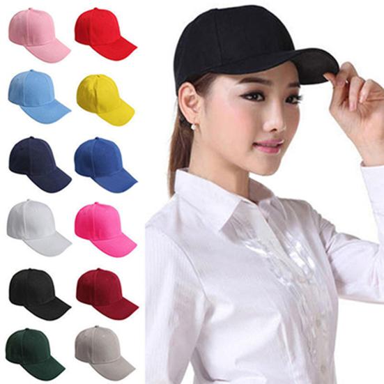 Women Men Casual Sports Baseball Cap Solid Color Blank Visor Hat Snapback Cap