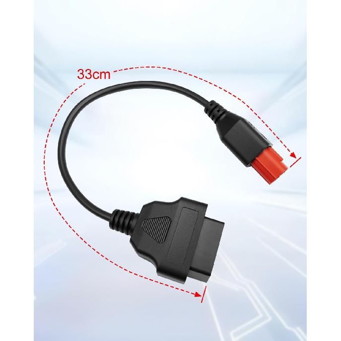6 Pin OBD2 Adapter Cable Fit For Guzzi Kawasaki Suzuki Yamaha Harley Davidson Piaggio Vespa Motorcycle OBD Diagnostic Cable, Euro5 6-Pin Connector,