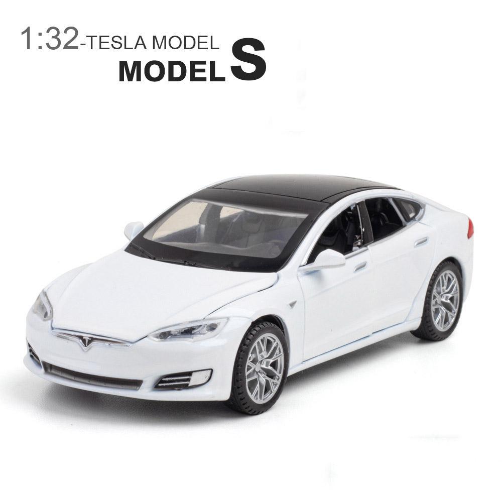 1:32 Tesla Model S, din aliaj, mașină, vehicule de jucărie din metal turnat sub presiune, model de mașină, cu simulare ridicată, colecție de sunet și lumină pentru copii