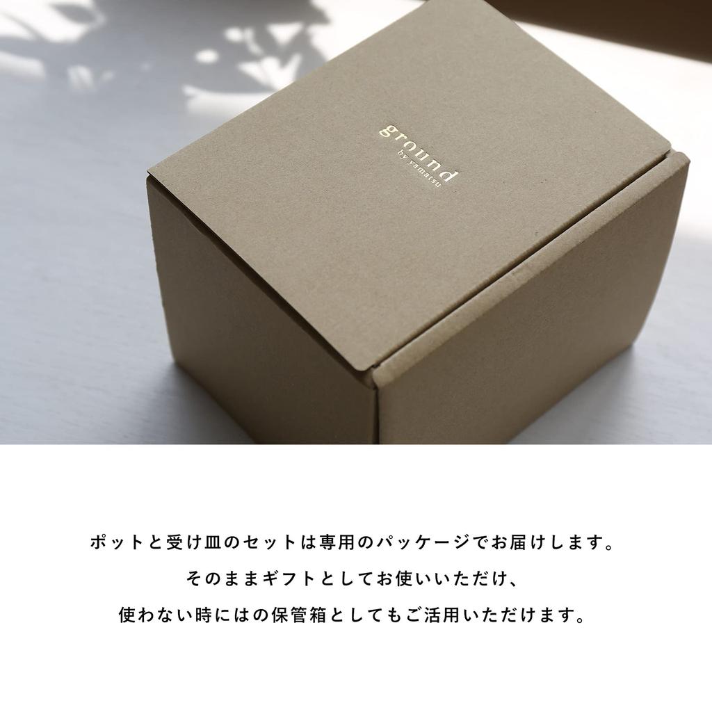 Ground Ceramic Planter with Drainage Hole and Mino Size [yamatsu] Saucer, Ware, 3.5 (Medium, Blue-Gray)