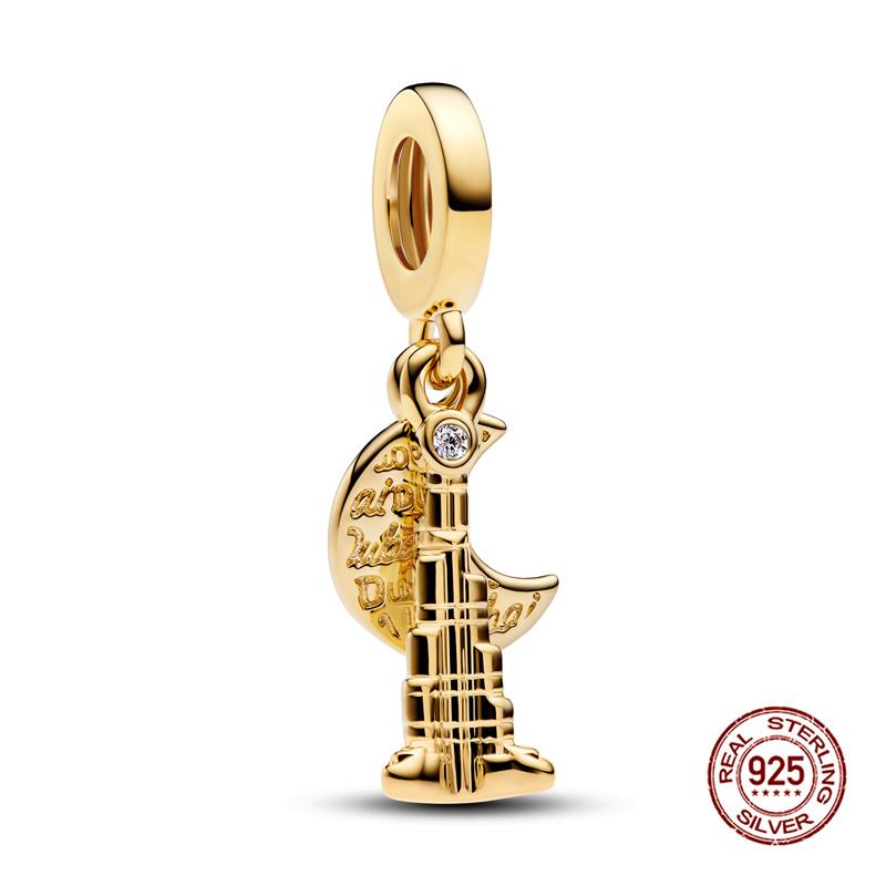 Original Charm Copper Landmark Building Series Charm Bead Fit 3Mm Original Bracelet For Women Diy Fine Jewelry Gift