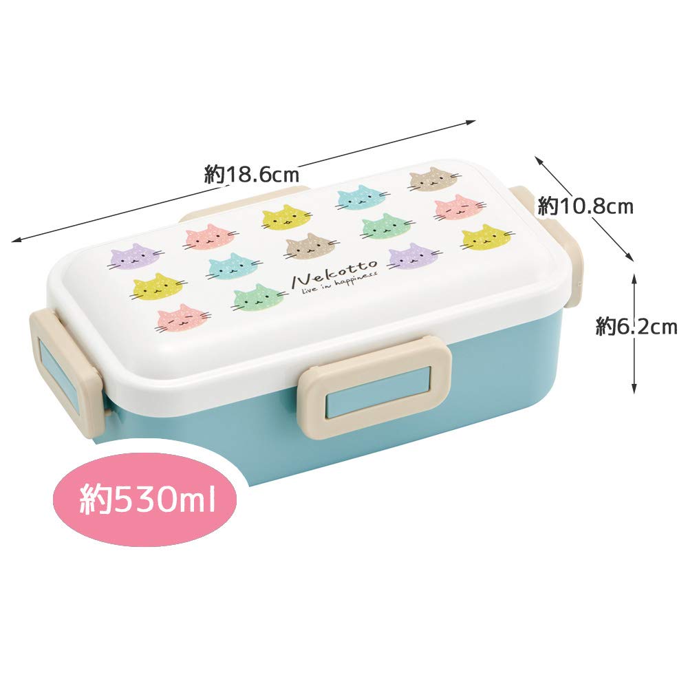 Skater Antibacterial Soft Bento Made In PFLB6AG Ag+ Box, 530ml, Nekotto, Colorful, Japan,