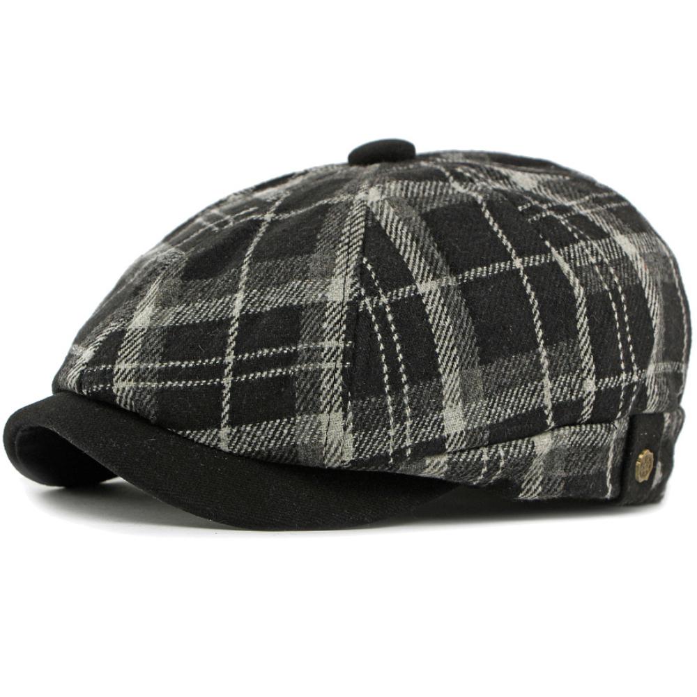 HT4970 Mens Berets Women Vintage Artist Painter Plaid Beret Hat Male Female Flat Cap New Autumn Winter Hat Octagonal Beret Caps
