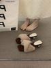 High-End High-Heel Temperament Flauschige Hausschuhe Damen Herbst und Winter Eckiger Kopf Dicker Absatz Fee Nische Rock Abend-Sandalen