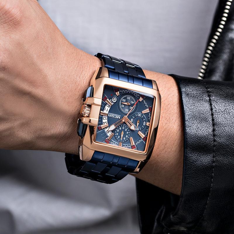 Business Men'S Watch, Trendy Multi-Function Chronograph Steel Belt Quartz Men'S Watch G