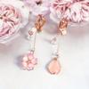 1 Paar Damen Fee Kirschblüte Asymmetrische Ohrclips Elegante Einfache Temperament Blume Ohrringe