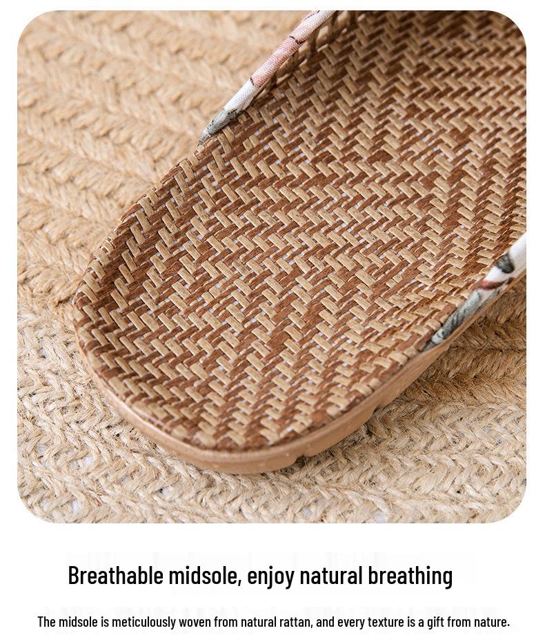Korean Style Cute Woven Grass Slippers - Soft, Non-Slip, Silent Indoor Summer Footwear