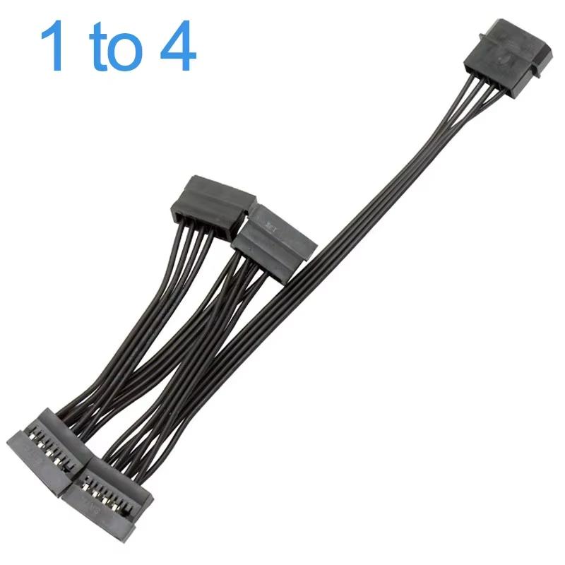4Pin Hard Drive Power Cable 1 Male To 3/4/5/6 Female Splitter Adapter SATA Power Hard Disk Extension for DIY PC Sever
