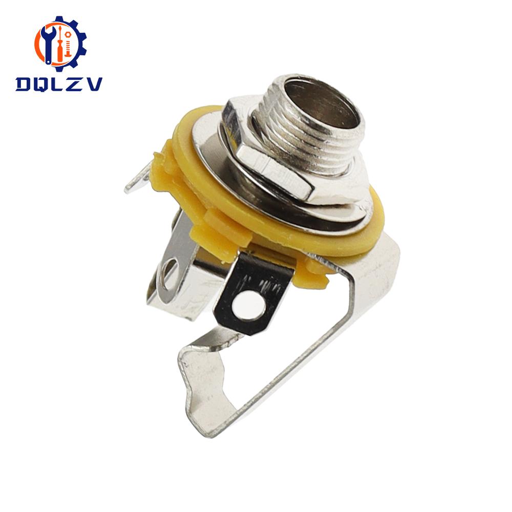 Nickel 6.35mm 1/4 Inch Mono TS Panel Chassis Mount Jack Audio Female Connector Solder