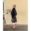 Autumn and Winter New Loose Drawstring Outdoor Jacket Design Sense White Black Stand-up Collar Trench Coat