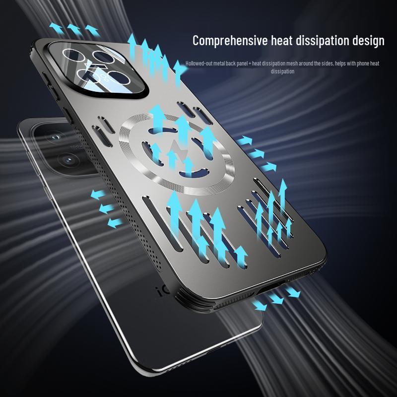 IQOO15 Aluminum Alloy Lens Integrated Protective Case with Airbag Anti-Drop and Heat Dissipation for Men