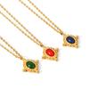 Same Style Titanium Steel Necklace Cross Pendant Inlaid with Semi-Precious Stones Fashionable Versatile Necklace for Women