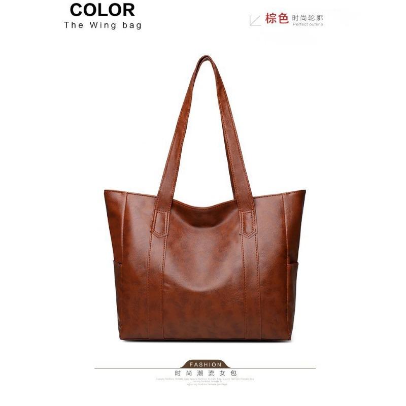 Big Bag Women's 2 Fashionable Large-capacity Women's Bags Atmospheric Simple Handbags Soft Leather Texture Tote Women's Bags