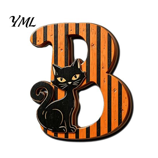 Ghost Letter Sign for Home Halloween Wooden Ornament, Retro Solid Ghost/Letter/Pumpkin Sign, Tabletop Handmade Fall Centerpiece Decoration Dining