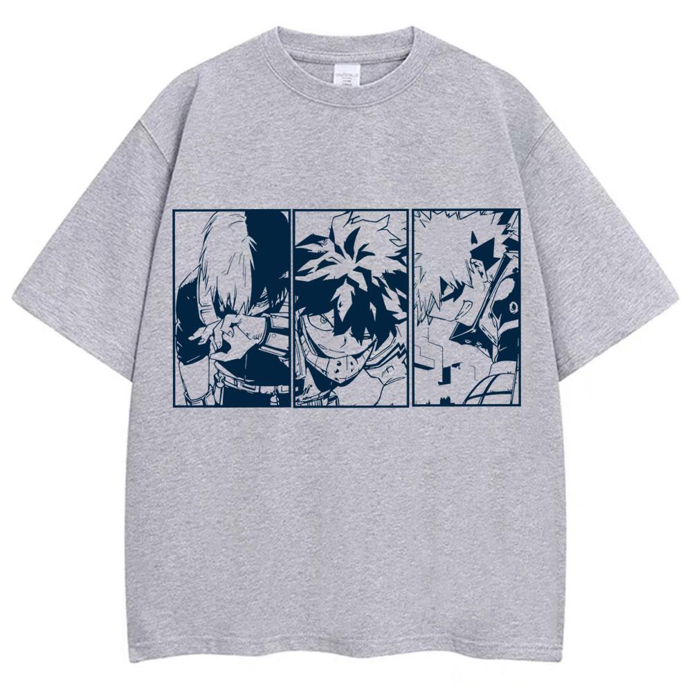 Anime My Hero Academy Tshirt Toku Bakugou Katsuki Todoroki Tshirt Men Women Retro Harajuku Fashion Cotton Oversized Tshirt
