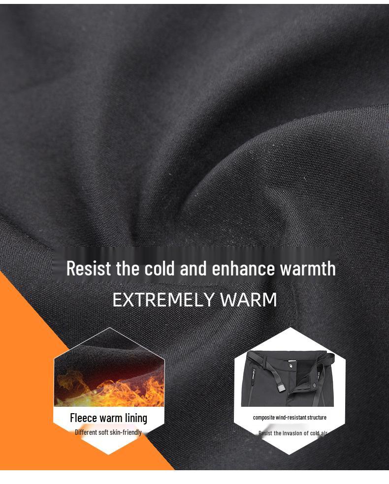 Men's Windproof Softshell Fleece Pants: Warm, Breathable, Wear-Resistant for Hiking In Autumn and Winter.