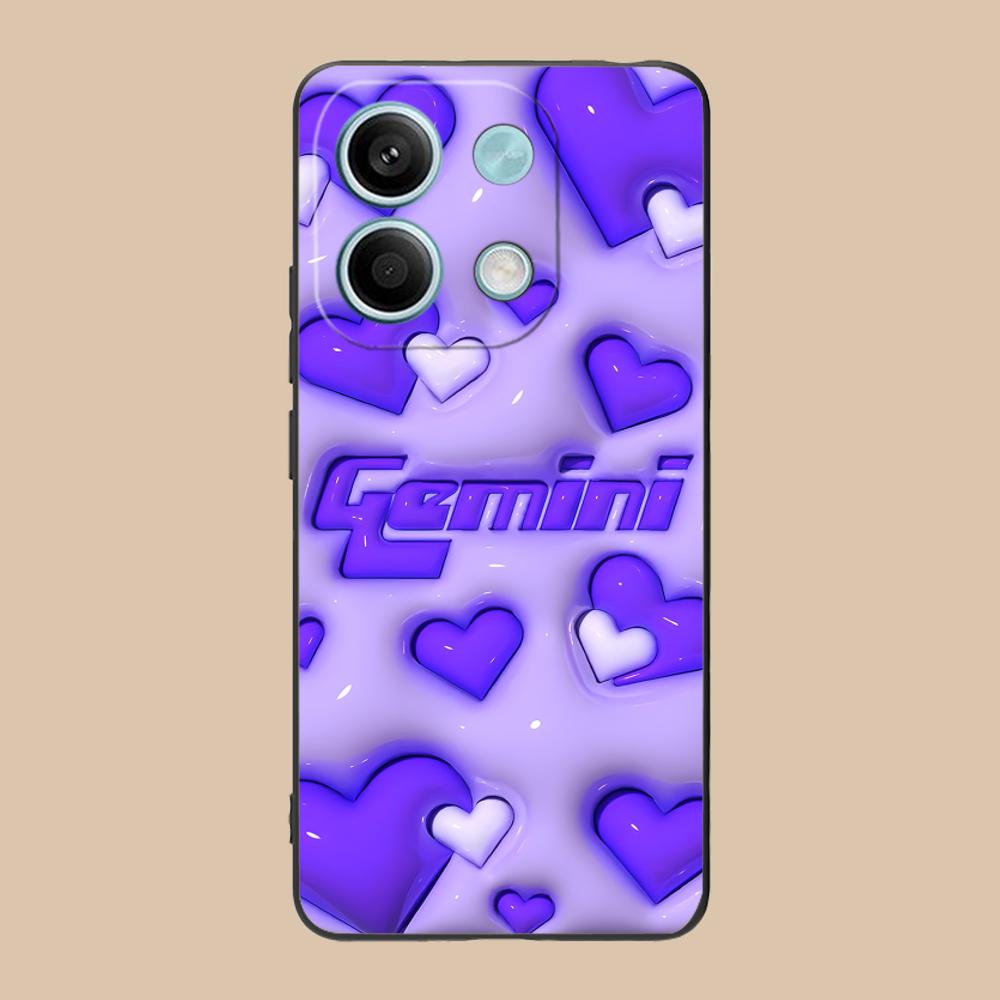 Zodiac Sign Gemini Mobile Phone Case for Xiaomi 15 14 13 12 Mi 11 T Ultra Lite Pro S X 5G Colorful Printing Cover Luxury Pretty