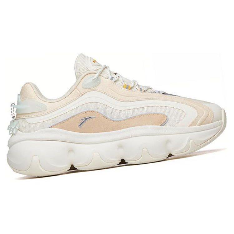 Anta Cushioning Slip Resistant Abrasion Resistant Low Top Chunky Sneakers Women's White Green 122148895R-2