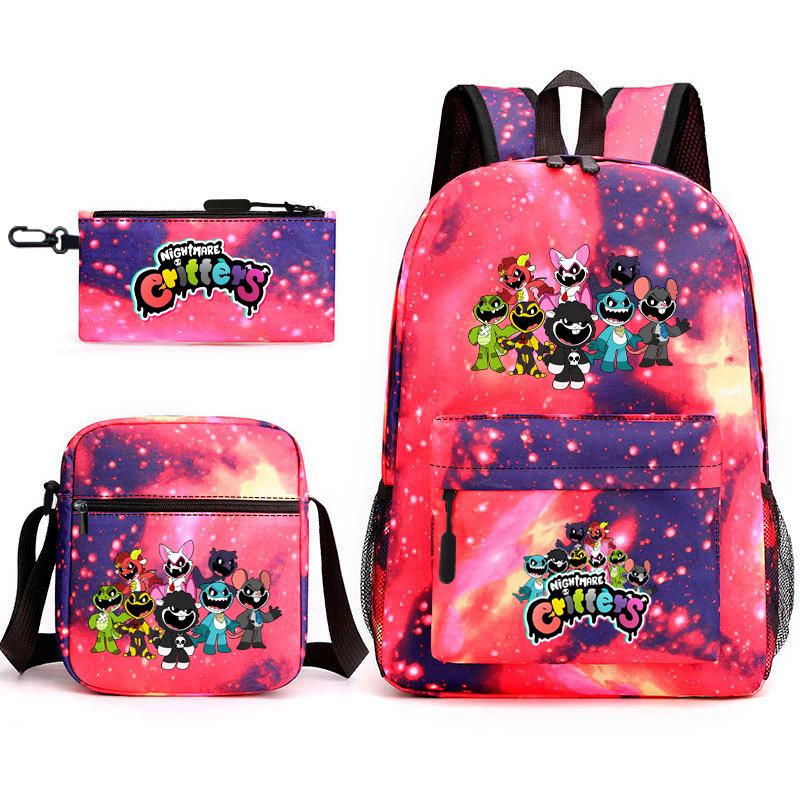 Poppy's Game Time Starry Sky Elementary School Bag Nightmare Animal Large Capacity Backpack Three-piece Set