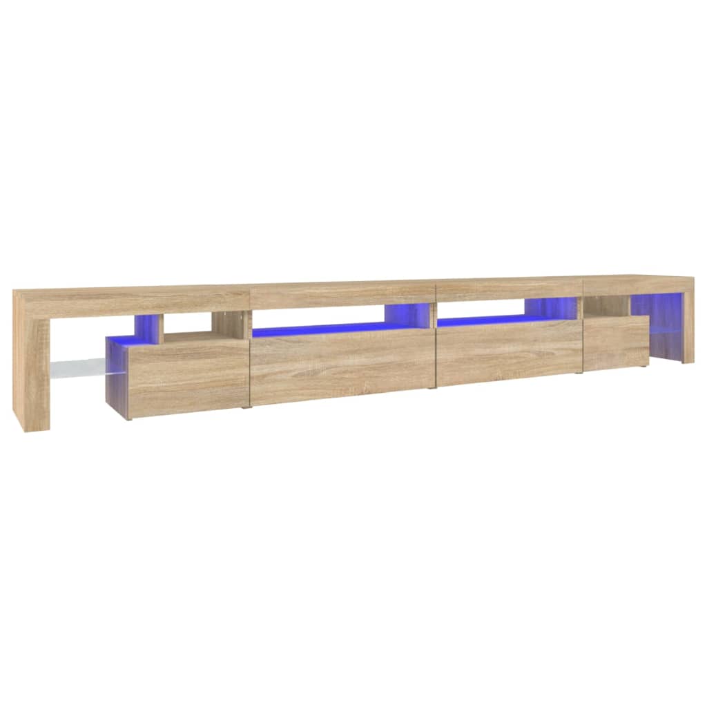 Vidaxl Szafka Pod Tv Z Oświetleniem Led, Dąb Sonoma, 290X36,5X40 Cm