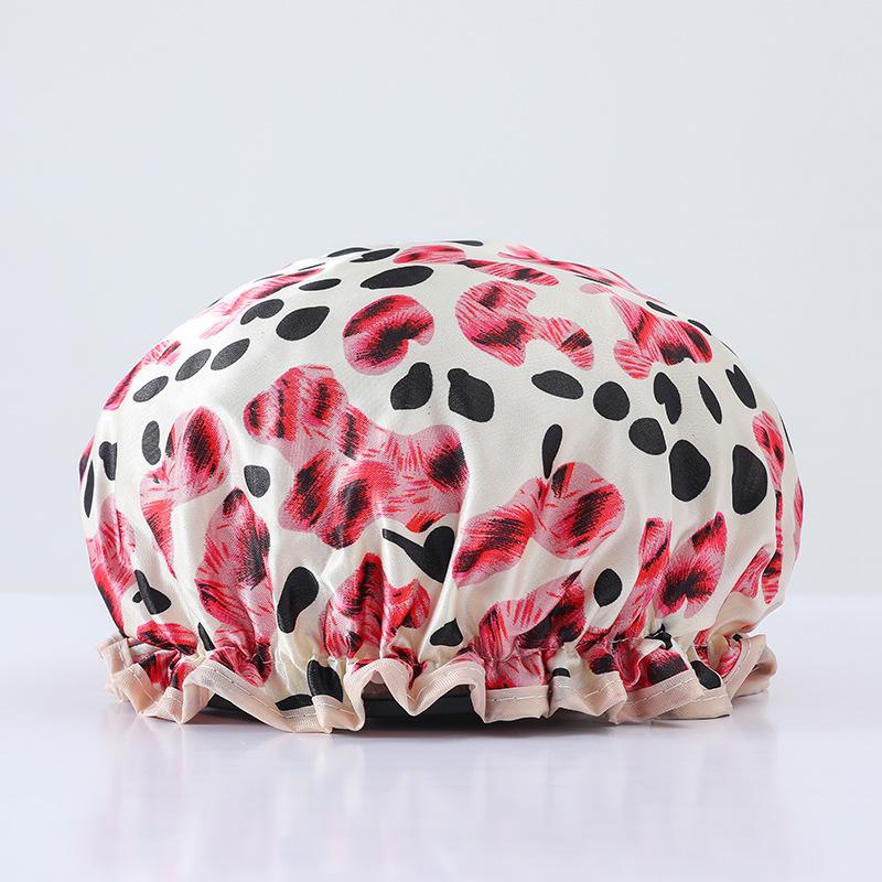 Double-Layer Waterproof Adult Bath & Hair Cap - Makeup, Kitchen, Anti-Oil, Thickened; Customizable Logo