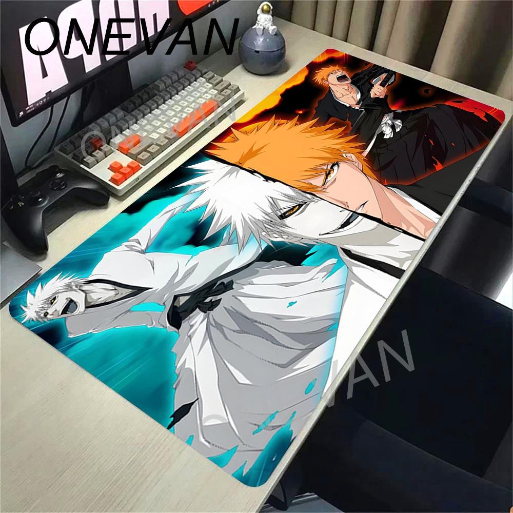 HD Printing Black and White Mouse Pad Anime Large Mousepad Bleach Manga Desk Mats Laptop Office Rubber Pc Gaming Non-Slip Carpet