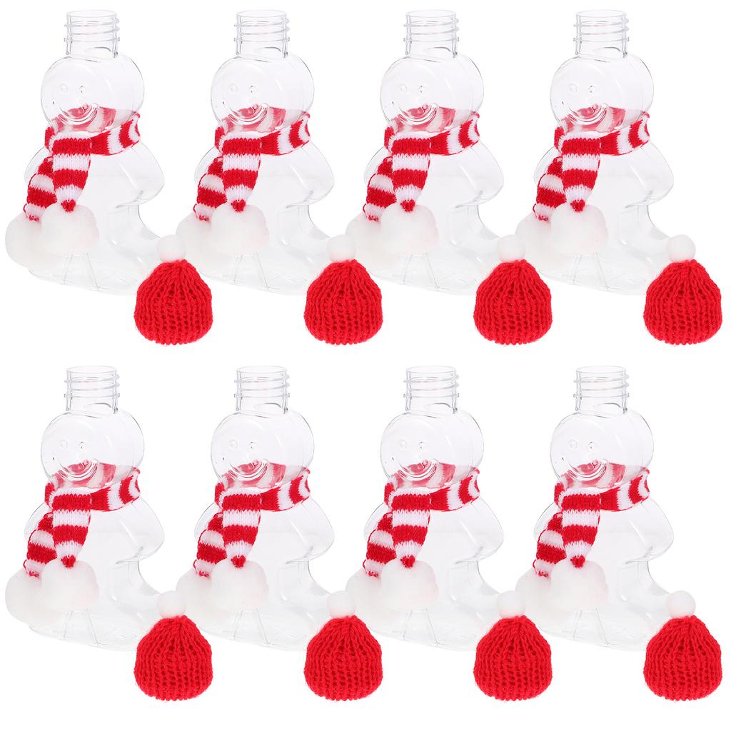 1 Set 1 Set Of Gingerbread Man Juice Bottles 300Ml Christmas Beverage Containers Spill-Proof Portable Empty Wrapping Bottles For