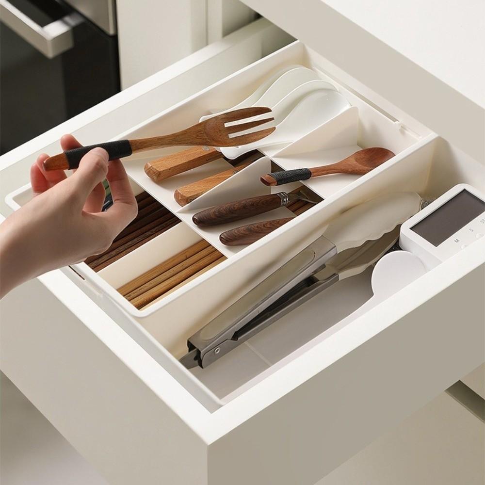 With Partition Board Drawer Storage Box Plastic Tableware Container  Tableware Storage