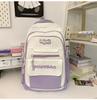 Schoolbag1011 new ins lightweight Mori versatile high-value contrasting color schoolbag girls junior high school large-capacity travel backpack
