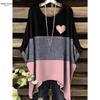 Elegantes Damen-T-Shirt im böhmischen Stil mit Sternennacht-Print, Weiß mit Allover-Punkten und asymmetrischem Saum, Rundhalsausschnitt, lässige Damenmode