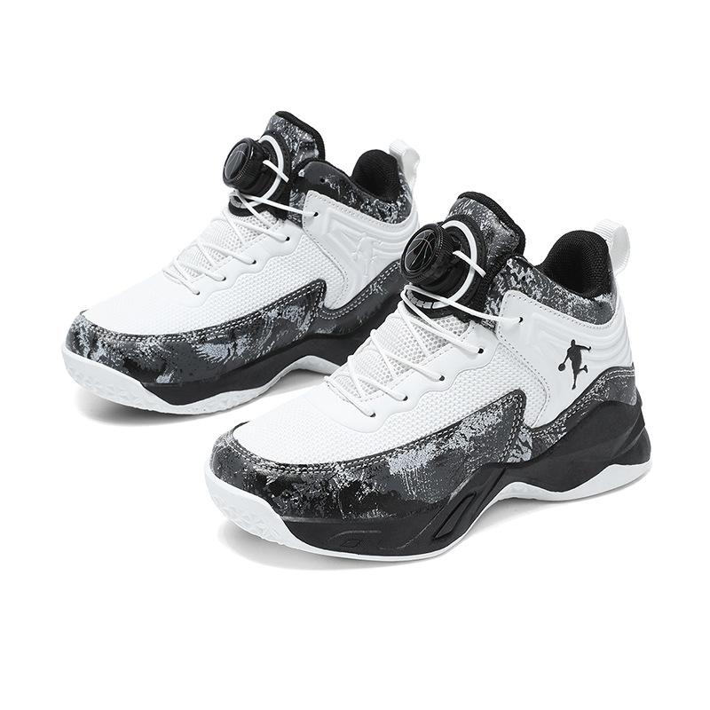 

2025 осень новые детские баскетбольные кроссовки мужские высокие с защитой голеностопа, нескользящие и износостойкие на толстой подошве уличные кожаные кроссовки 40