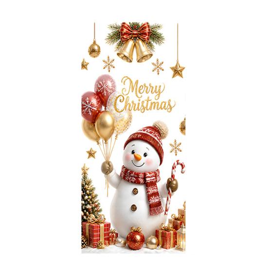 Decorative Stickers for Store Christmas Window Clings, Cute Snowman Santa Penguin Reindeer Durable Sunproof Glass Decal Glass, Reusable Holiday Static